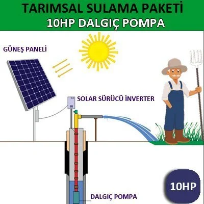 10HP DALGIÇ POMPA - GÜNEŞ ENERJİLİ TARIMSAL SULAMA SİSTEMİ